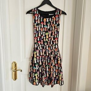 L.A Soul Mushroom Print Pleated Dress Size Small